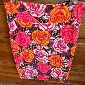 Lularoe Cassie Pencil Skirt Floral XL